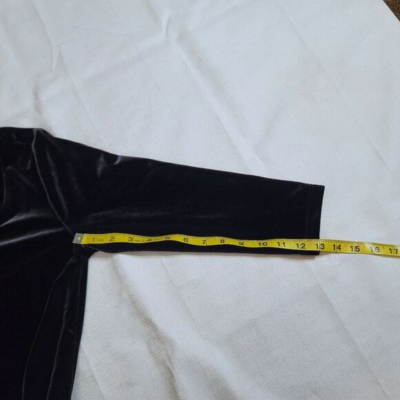 J. Jill 2 Piece Set Black Velvet Pull-on Skirt and 3/4 Sleeve Top Size XS - Picture 7 of 11